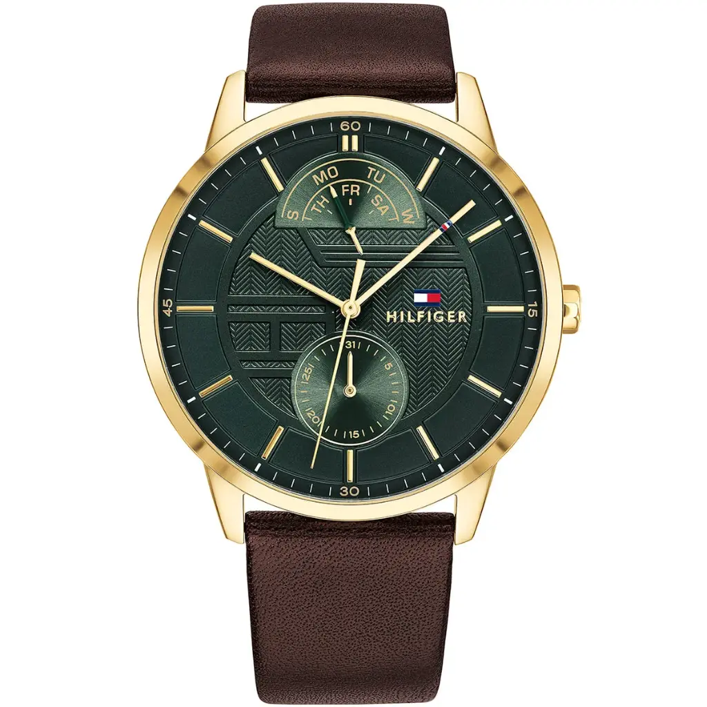 1791607-tommy-hilfiger-watch-men-green-dial-leather-brown-strap-quartz-battery-analog-three-hand-hunter.webp