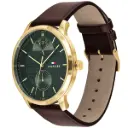 Reloj Tommy Hilfiger Hunter Green Dial Brown Leather Strap para Hombres - 1791607 