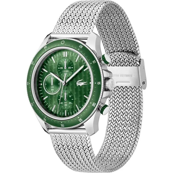 Reloj Lacoste Neoheritage Plateado y Verde Cronógrafo 2011255