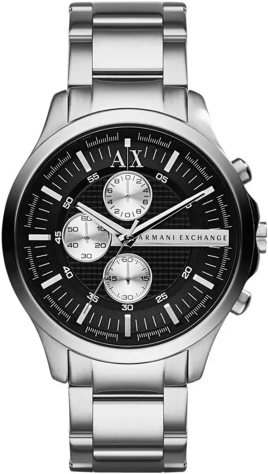 Armani Exchange Relojes de Hombre, Movimiento de Cuarzo cronógrafo y Caja de 46 mm con Correa de Acero Inoxidable
