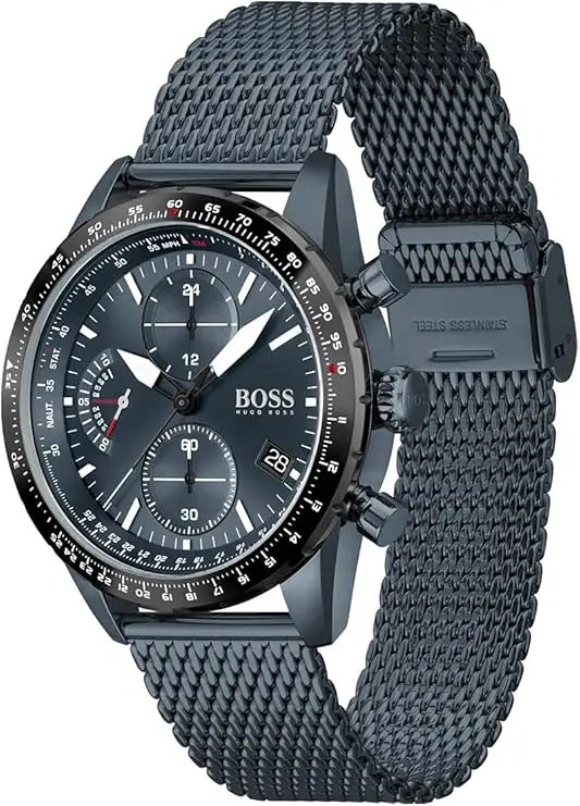 BOSS Reloj Cronógrafo de Cuarzo para Hombre con Correa de Malla de Acero Inoxidable - 1513887