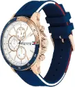 Tommy Hilfiger Reloj Analógico de Cuarzo multifunción para Hombre con Correa en Silicona Azul