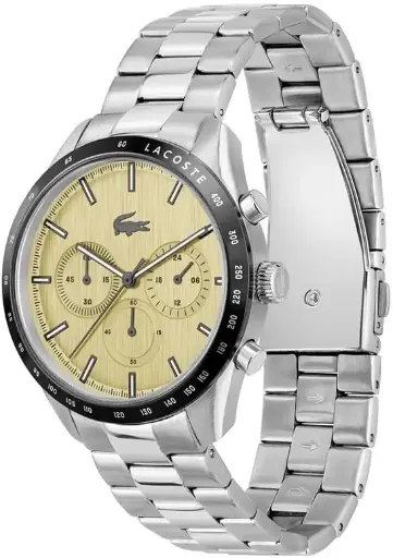 [2011271] Lacoste BOSTON - Reloj analógico para hombre, Dorado/gris