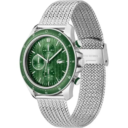 [2011255] Reloj Lacoste Neoheritage Plateado y Verde Cronógrafo 2011255