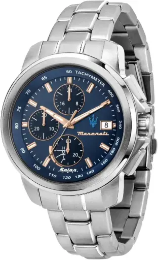 [R8873645004] Reloj Maserati Successo Crono Solar Edition, Esfera azul - R8873645004