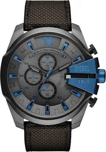 [DZ4500] Diesel Reloj Mega Chief para Hombre, Movimiento cronógrafo con Correa de Silicona o sintética