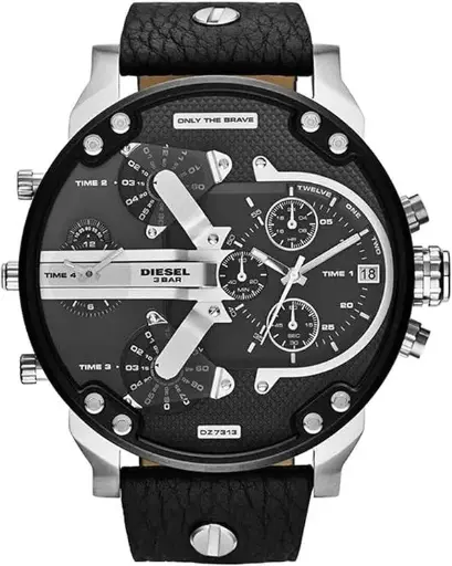 [DZ7313] Diesel Mr. Daddy Reloj para Hombre, Movimiento multifunción de Cuarzo con Correa de Piel, sintética o Silicona