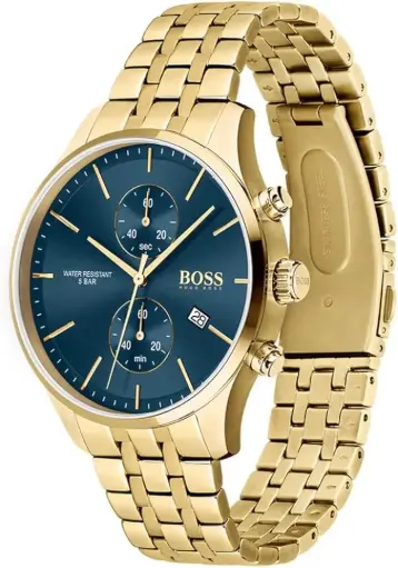 [1513841] BOSS Reloj Cronógrafo de Cuarzo para Hombre con Correa en Acero Inoxidable Dorado - 1513841